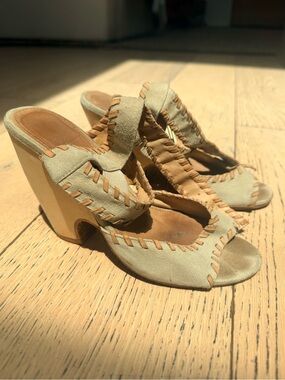 Madison Harding Neutral Suede Open-Toe Heeled Sandals